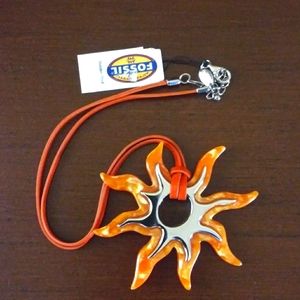 Orange Fossil necklace